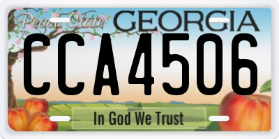 GA license plate CCA4506