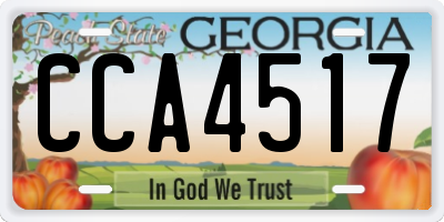 GA license plate CCA4517