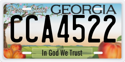 GA license plate CCA4522