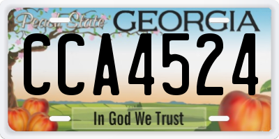 GA license plate CCA4524