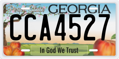 GA license plate CCA4527