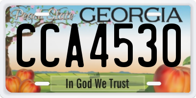 GA license plate CCA4530