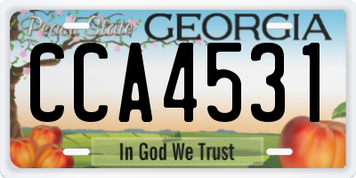GA license plate CCA4531