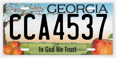 GA license plate CCA4537