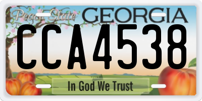 GA license plate CCA4538