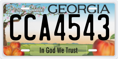 GA license plate CCA4543