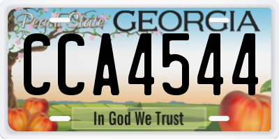 GA license plate CCA4544