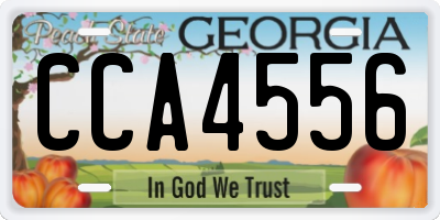 GA license plate CCA4556