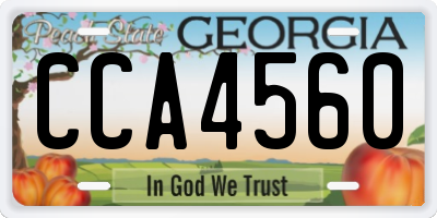 GA license plate CCA4560