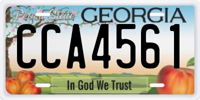 GA license plate CCA4561