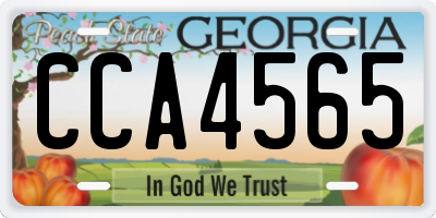 GA license plate CCA4565