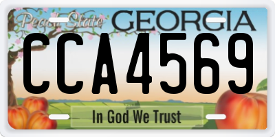 GA license plate CCA4569