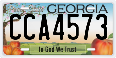 GA license plate CCA4573