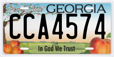 GA license plate CCA4574