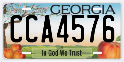 GA license plate CCA4576