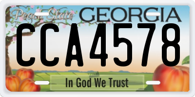 GA license plate CCA4578