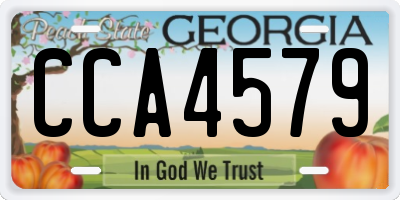 GA license plate CCA4579