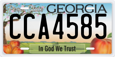 GA license plate CCA4585