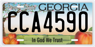 GA license plate CCA4590