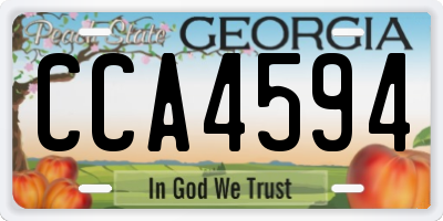 GA license plate CCA4594