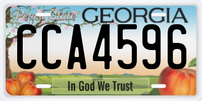 GA license plate CCA4596