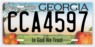 GA license plate CCA4597