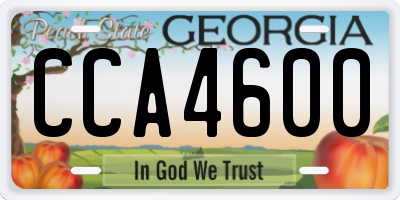 GA license plate CCA4600