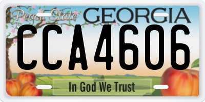 GA license plate CCA4606