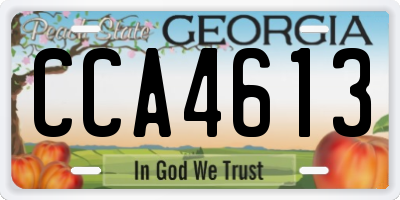GA license plate CCA4613
