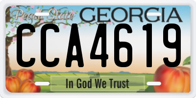 GA license plate CCA4619