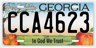 GA license plate CCA4623