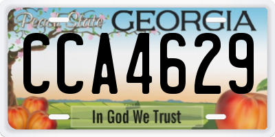 GA license plate CCA4629
