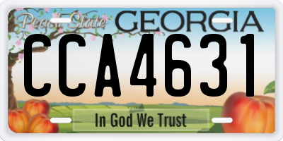 GA license plate CCA4631