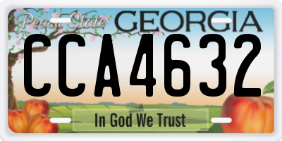 GA license plate CCA4632