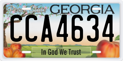 GA license plate CCA4634