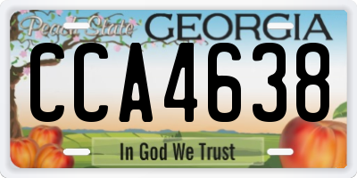 GA license plate CCA4638