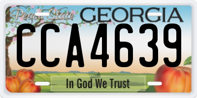 GA license plate CCA4639