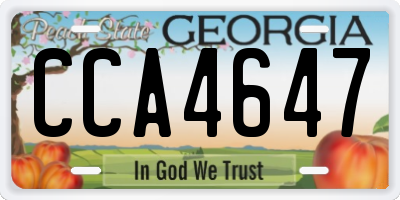 GA license plate CCA4647