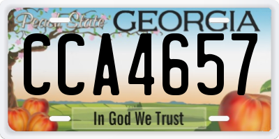 GA license plate CCA4657