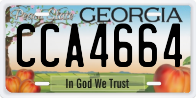 GA license plate CCA4664
