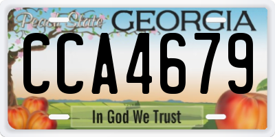GA license plate CCA4679