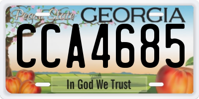 GA license plate CCA4685