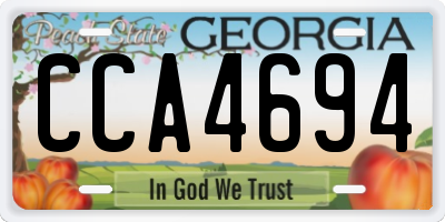 GA license plate CCA4694