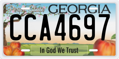 GA license plate CCA4697