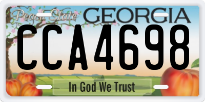 GA license plate CCA4698