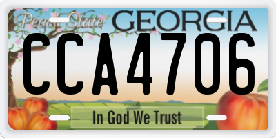 GA license plate CCA4706
