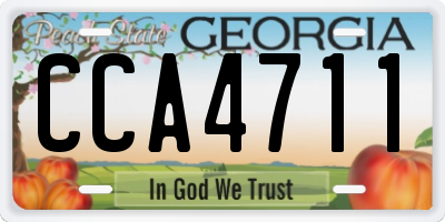 GA license plate CCA4711