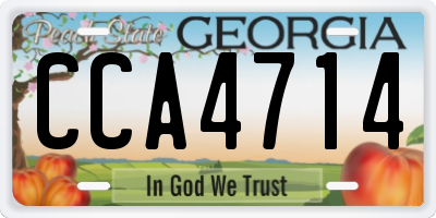 GA license plate CCA4714