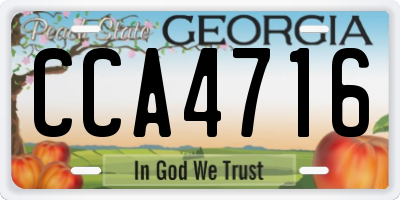 GA license plate CCA4716
