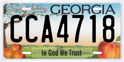 GA license plate CCA4718